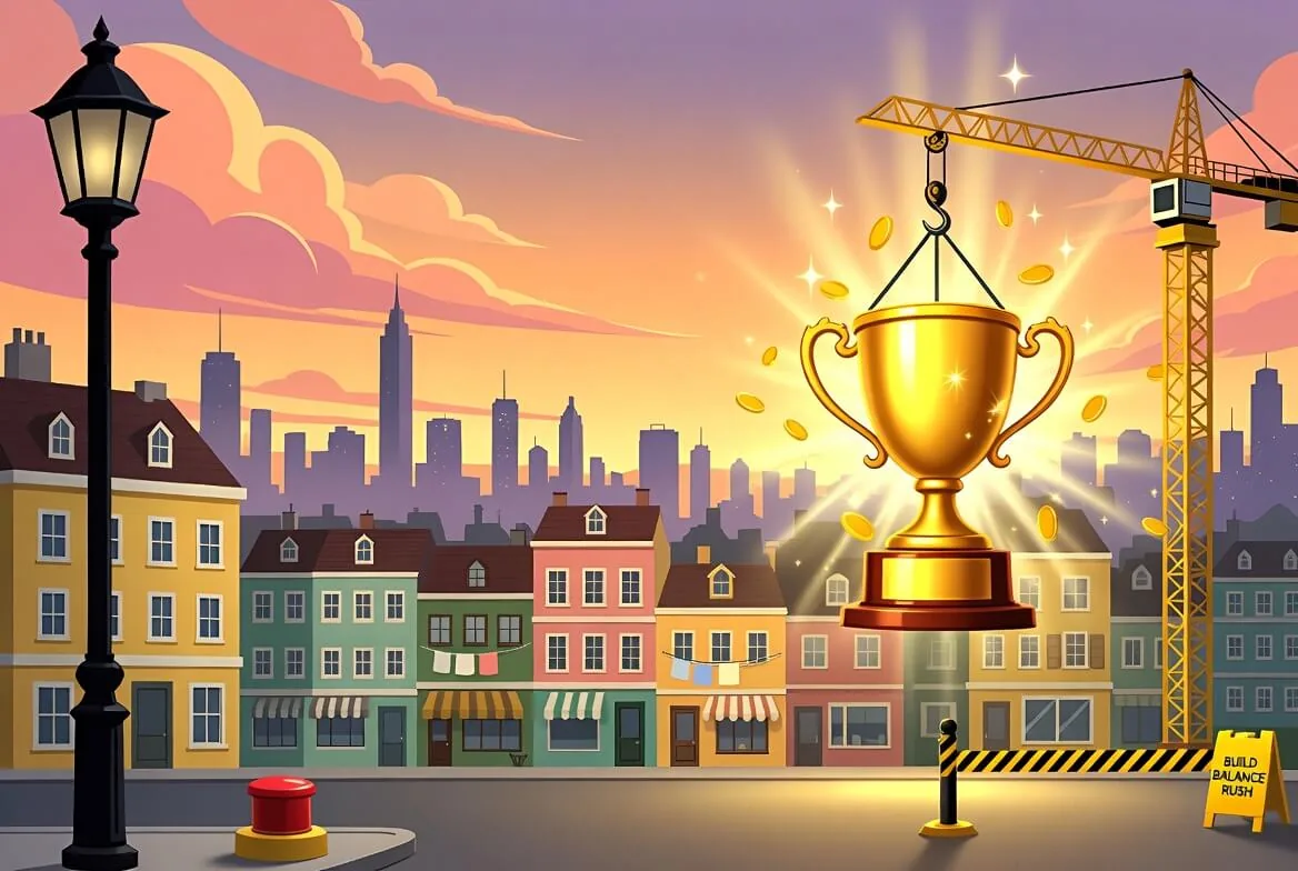 Tower Rush demo mode with fun-currency balance and a short tower